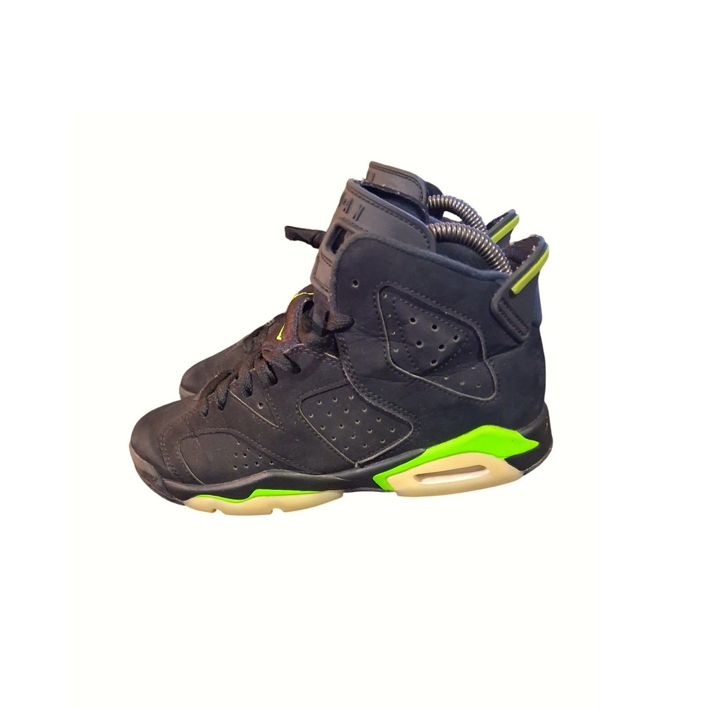 Nike Air Jordan 6 Retro GS Electric Green Black Sneakers 384665-003 Women 6.5/5Y